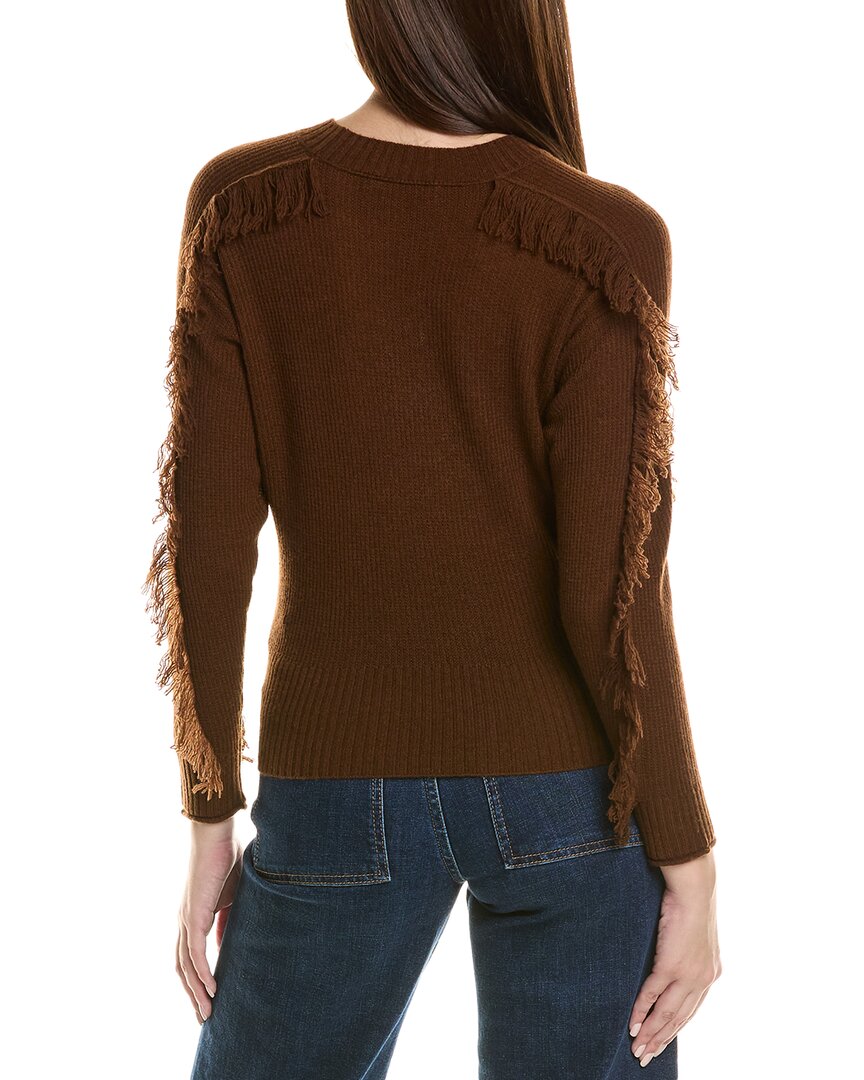 Hannah Rose Fringe Sleeve Wool & Cashmere-Blend Sweater