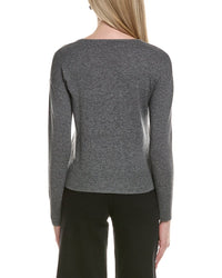 Sofiacashmere Bow Embellishment Wool & Cashmere-Blend Sweater