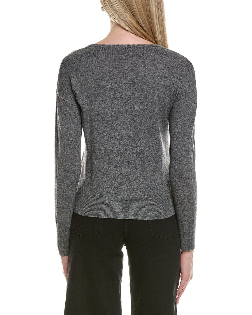 Sofiacashmere Bow Embellishment Wool & Cashmere-Blend Sweater