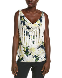 Oscar De La Renta Dahlia Silk Twill Tank White