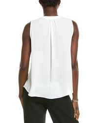 T Tahari Split Neck Blouse