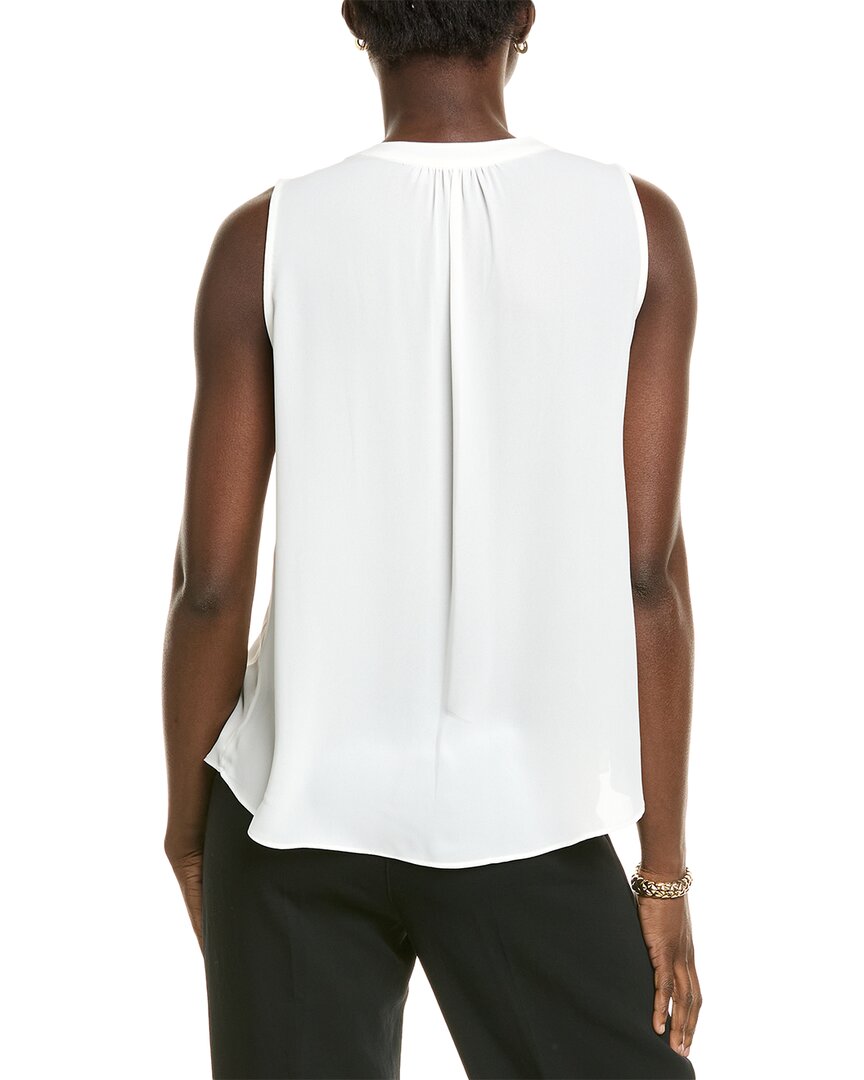 T Tahari Split Neck Blouse