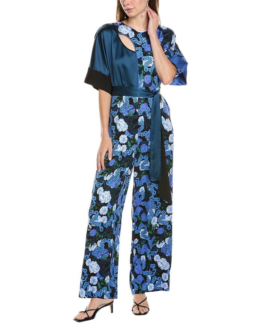 Diane Von Furstenberg Marie Rose Jumpsuit Blue Regular 0 (XS)