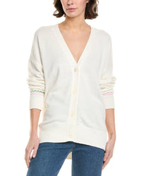 27 Miles Malibu Intarsia Palm Tree Cardigan Regular 0 (XS) White
