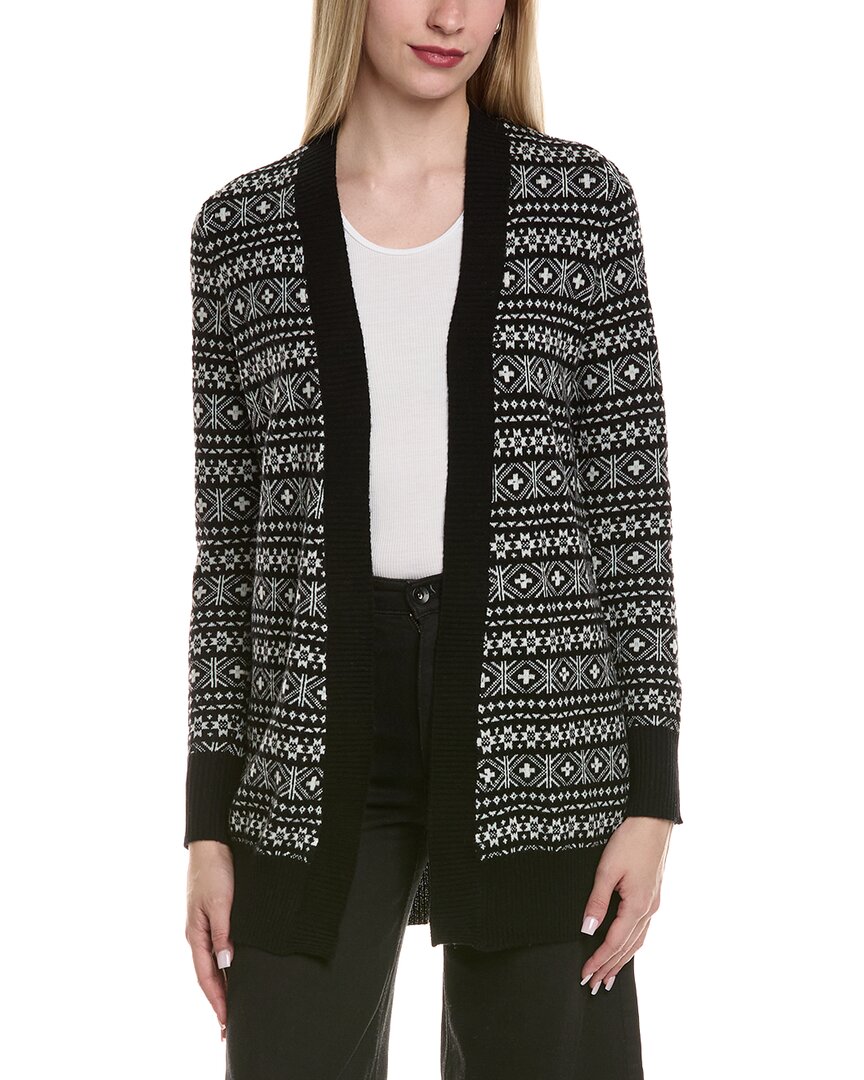 Sofiacashmere Fairisle Shawl Collar Wool & Cashmere-Blend Cardigan