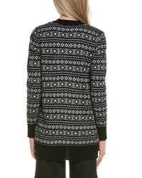 Sofiacashmere Fairisle Shawl Collar Wool & Cashmere-Blend Cardigan