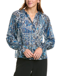 Ramy Brook Aria Blouse Blue