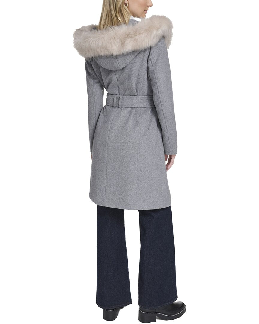 Cole Haan Wool-Blend Wrap Coat