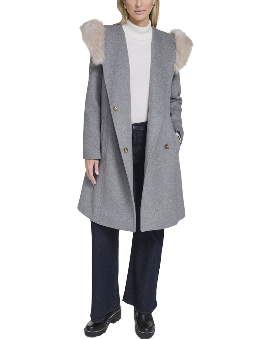 Cole Haan Wool-Blend Wrap Coat