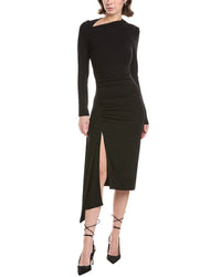 Enza Costa Slash Midi Dress Black