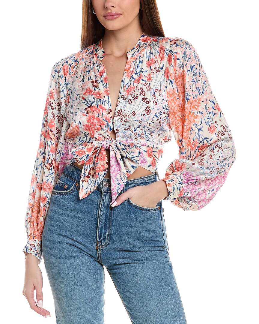 Reiss Reiss Elle Meadow Print Tie Front Top