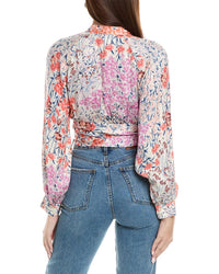 Reiss Reiss Elle Meadow Print Tie Front Top