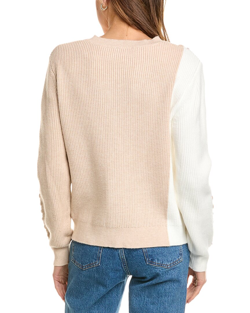 T Tahari Colorblock Whipstitch Sweater