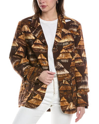 Farm Rio Cutout Blazer Brown Multi