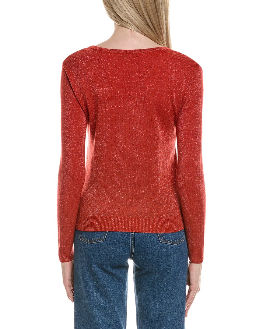 Sofiacashmere Lurex V-Neck Wool & Cashmere-Blend Sweater