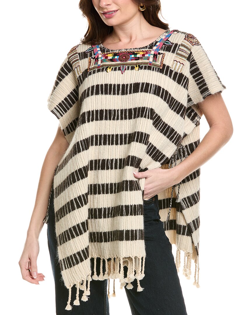 Valentino Wool & Alpaca-Blend Poncho Beige