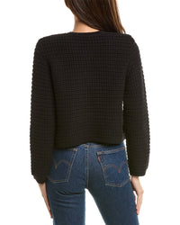 Hannah Rose Chunky Textured Button Cashmere-Blend Cardigan