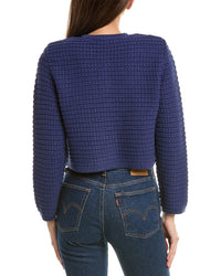 Hannah Rose Chunky Textured Button Cashmere-Blend Cardigan