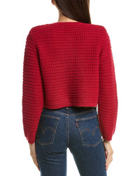 Hannah Rose Chunky Textured Button Cashmere-Blend Cardigan