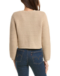Hannah Rose Chunky Textured Button Cashmere-Blend Cardigan