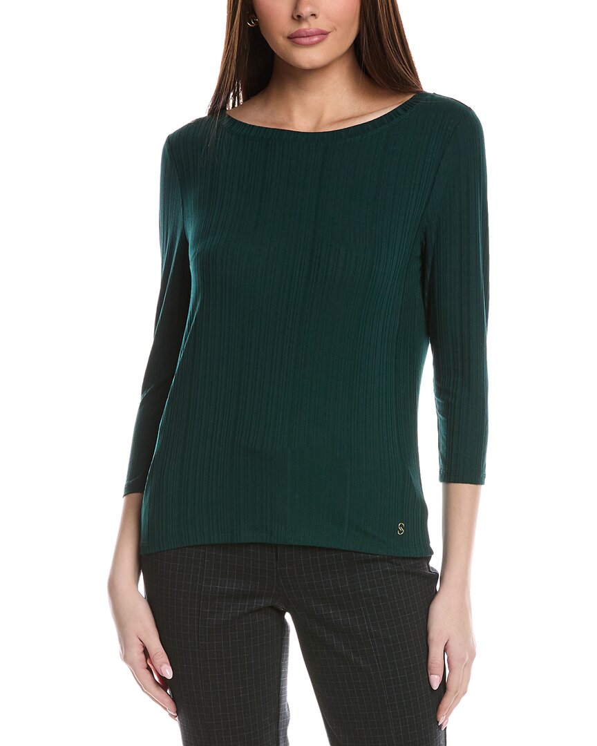St. John Sleek Rib Jersey Knit Top
