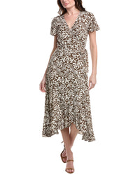 Iblues Valuta Wrap Dress Brown Multi