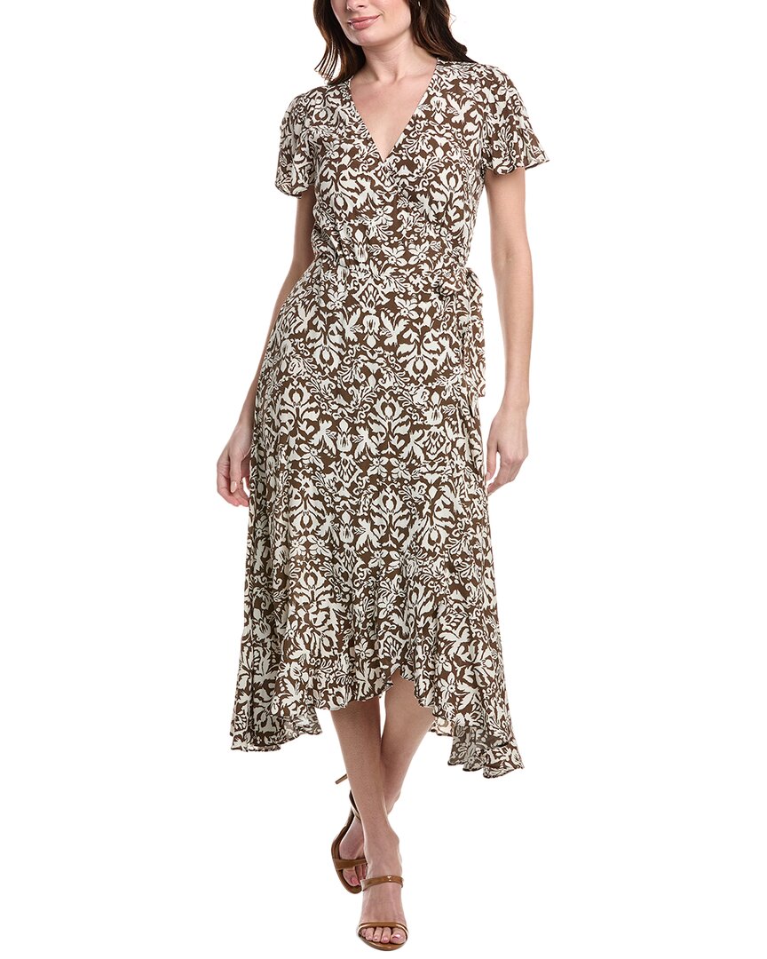 Iblues Valuta Wrap Dress Brown Multi