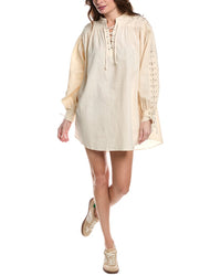 Re/Done Pirate Linen-Blend Mini Dress White