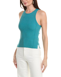 Ganni Melange Sleeveless Sweater Green Regular 00 (XXS)