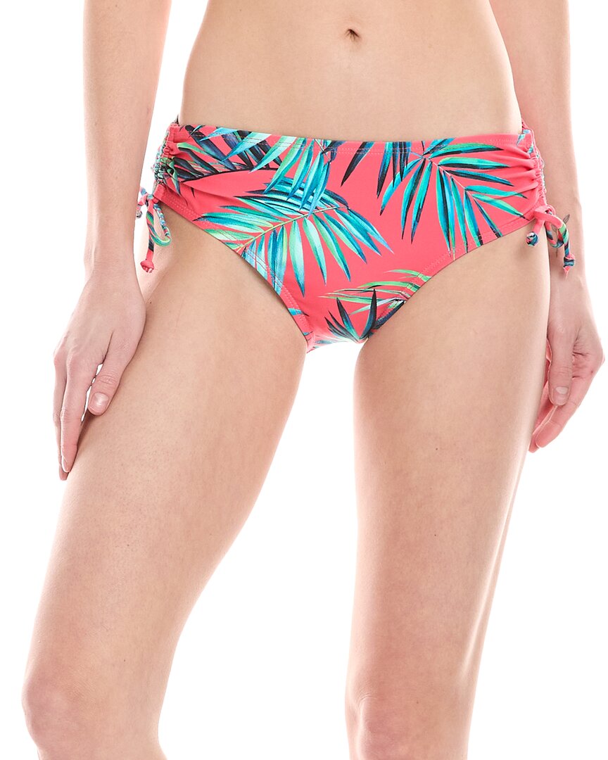 Next Destination Mid-Rise Ruched Bikini Bottom Pink