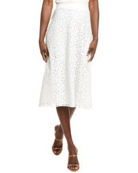 Cece Womens Bias Midi Skirt, S, White