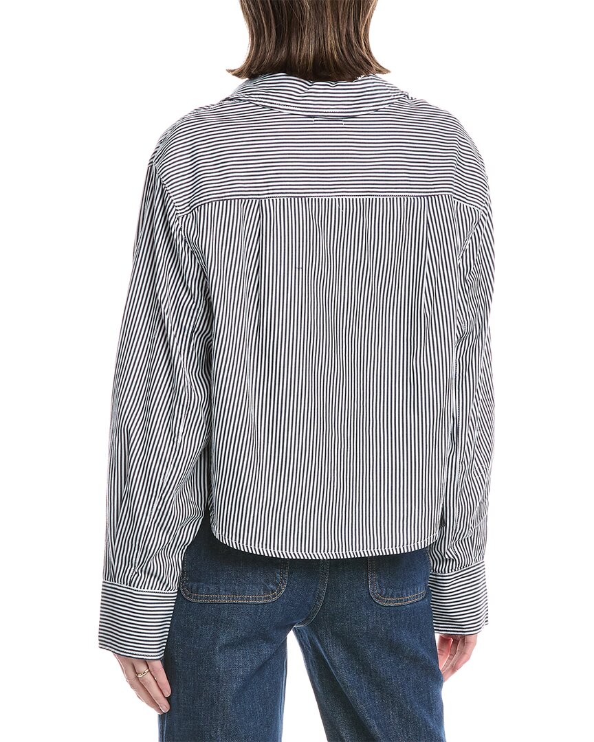 Simkhai Renata Striped Cropped Button-Down Shirt