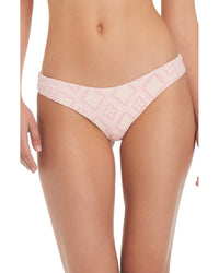 Red Carter Jacquard Geo Scoop Swim Bottoms Pink Multi