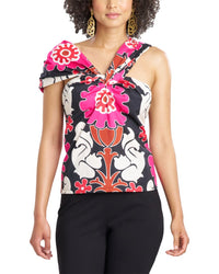 Natori Talitha Poplin Asymmetrical Halter Top Pink Regular 0 (XS)