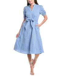 T Tahari Broderie Shirtdress Blue