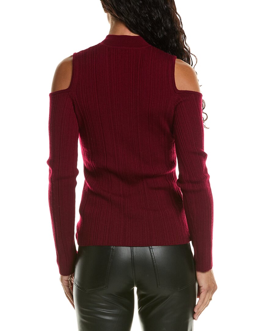 Elie Tahari Cold-Shoulder Wool Sweater
