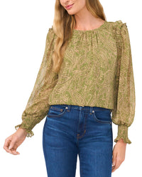 Cece Gathered Neck Blouse