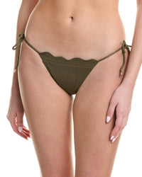 Vix Firenze Lou Tie Side Full Bikini Bottom Green