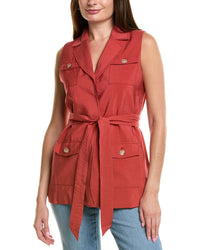 Anne Klein Belted Vest Red