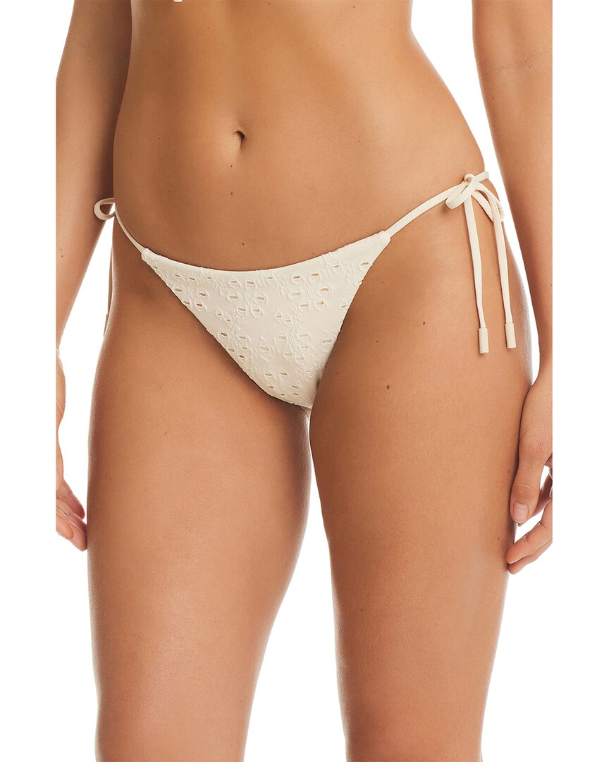 Red Carter Eyelet Tie Side Swim Bottoms Moonstone