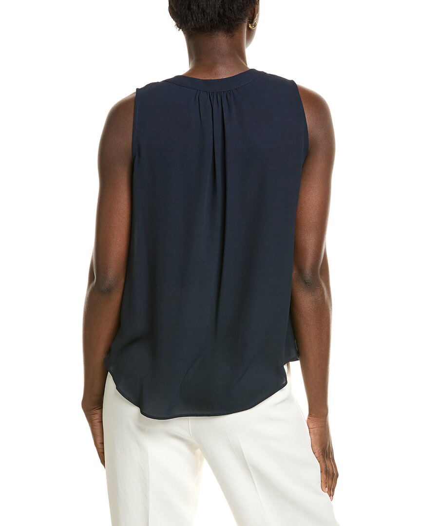 T Tahari Split Neck Blouse