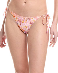 Monte And Lou Crochet Trim Tie Side Bikini Bottom Pink