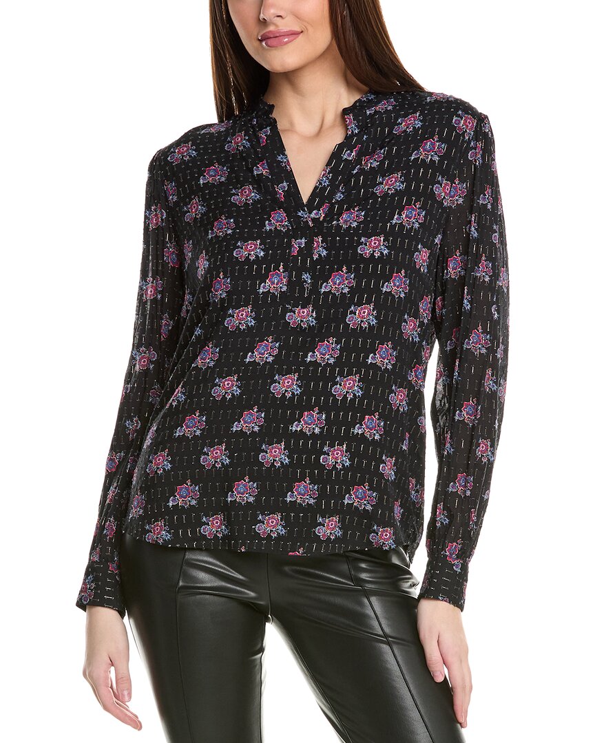 Elie Tahari The Akari Silk-Blend Blouse Black