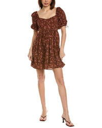 Saltwater Luxe Sweetheart Mini Dress Brown Multi