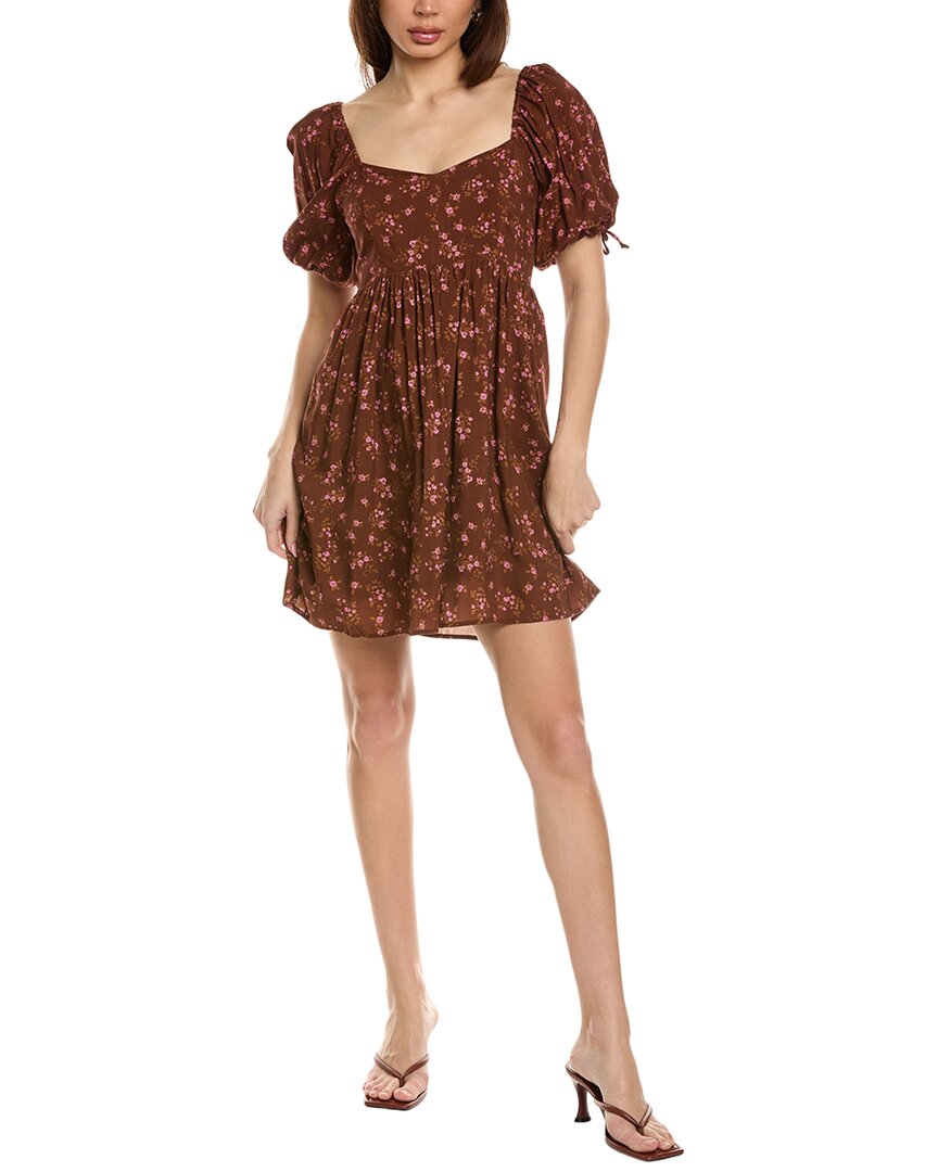 Saltwater Luxe Sweetheart Mini Dress Brown Multi