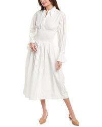 Faithfull The Brand Cervo Silk-Blend Midi Dress White 4