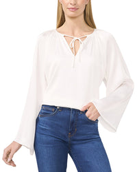 Cece Raglan V Neck Top White
