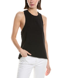 Hudson Jeans High Neck Twist Back Woven Tank Black