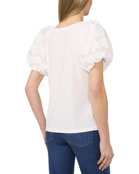 Cece Floral Puff Sleeve T-Shirt