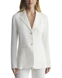 Lafayette 148 New York Three Pocket Linen Blazer White